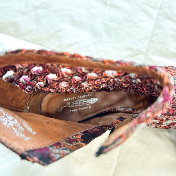 Jeffrey Campbell x Free People Woven Platform Ankle Boots 9.5 - Picture 7 of 9